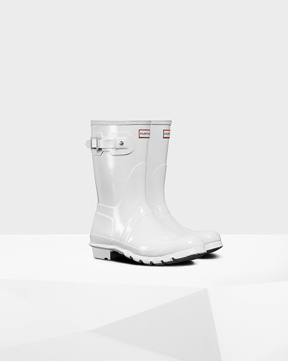 Womens Hunter Original Gloss - Short Rain Boots White - 8051-FONTC